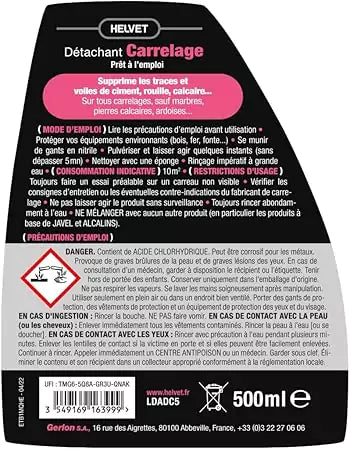 Nettoyant pour Joints de Carrelage, Pulvérisateur Helvet Hydrolab France