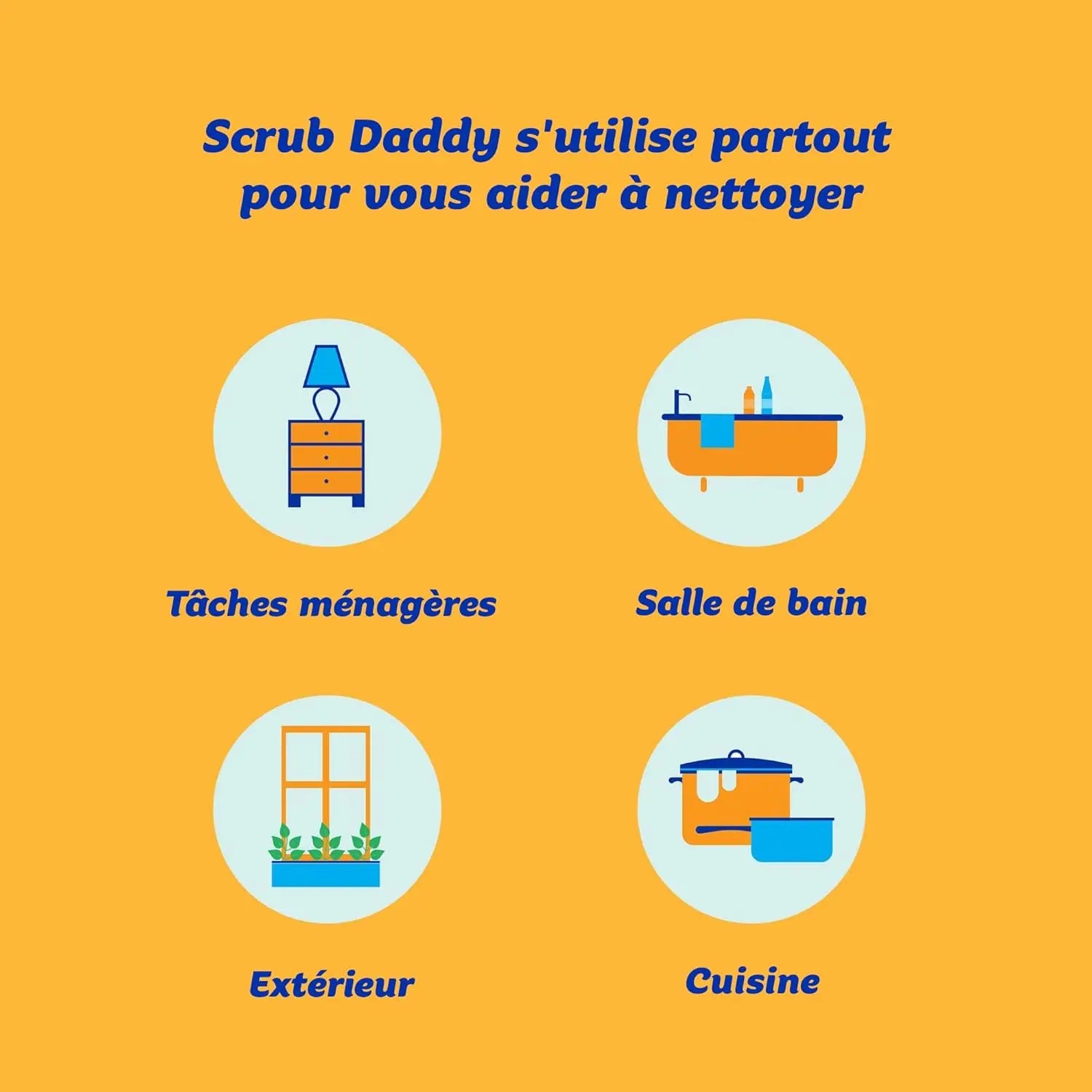 2 éponges lavables réutilisables - Scrub Daddy Hydrolab France